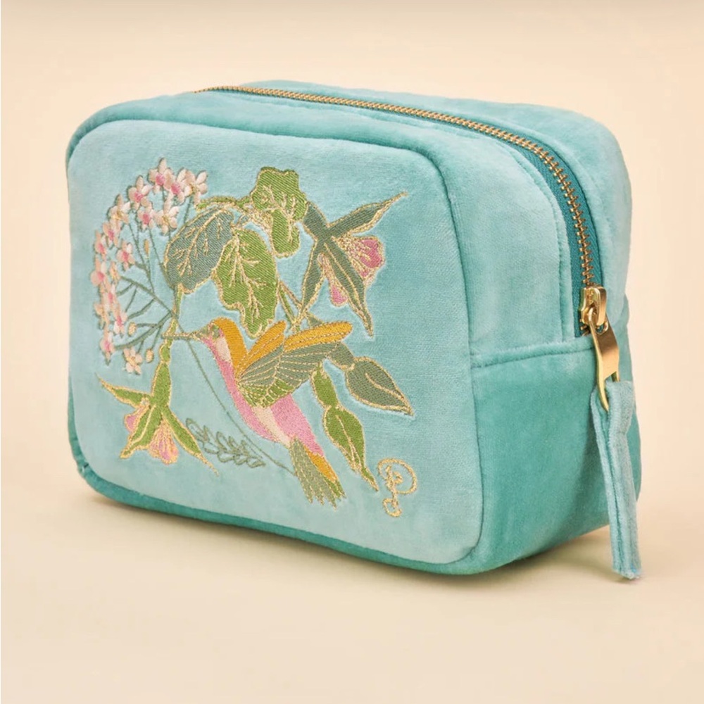 Powder UK Hummingbird luxury velvet embroidered pouch w/tassel-2 available-NWT - Picture 11 of 16